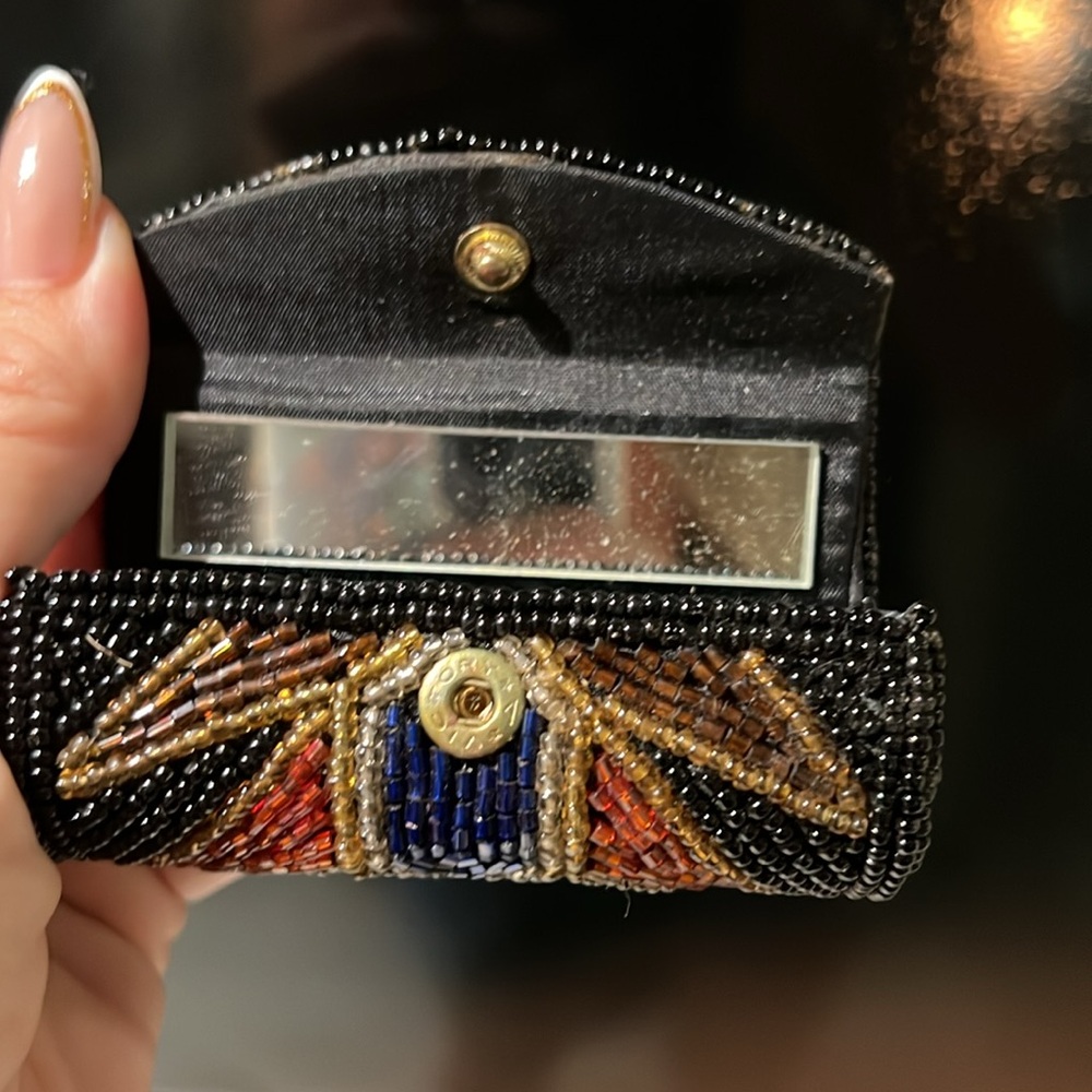 Vintage peacock fully beaded lipstick holder Victory multi color pride - Picture 2 of 6